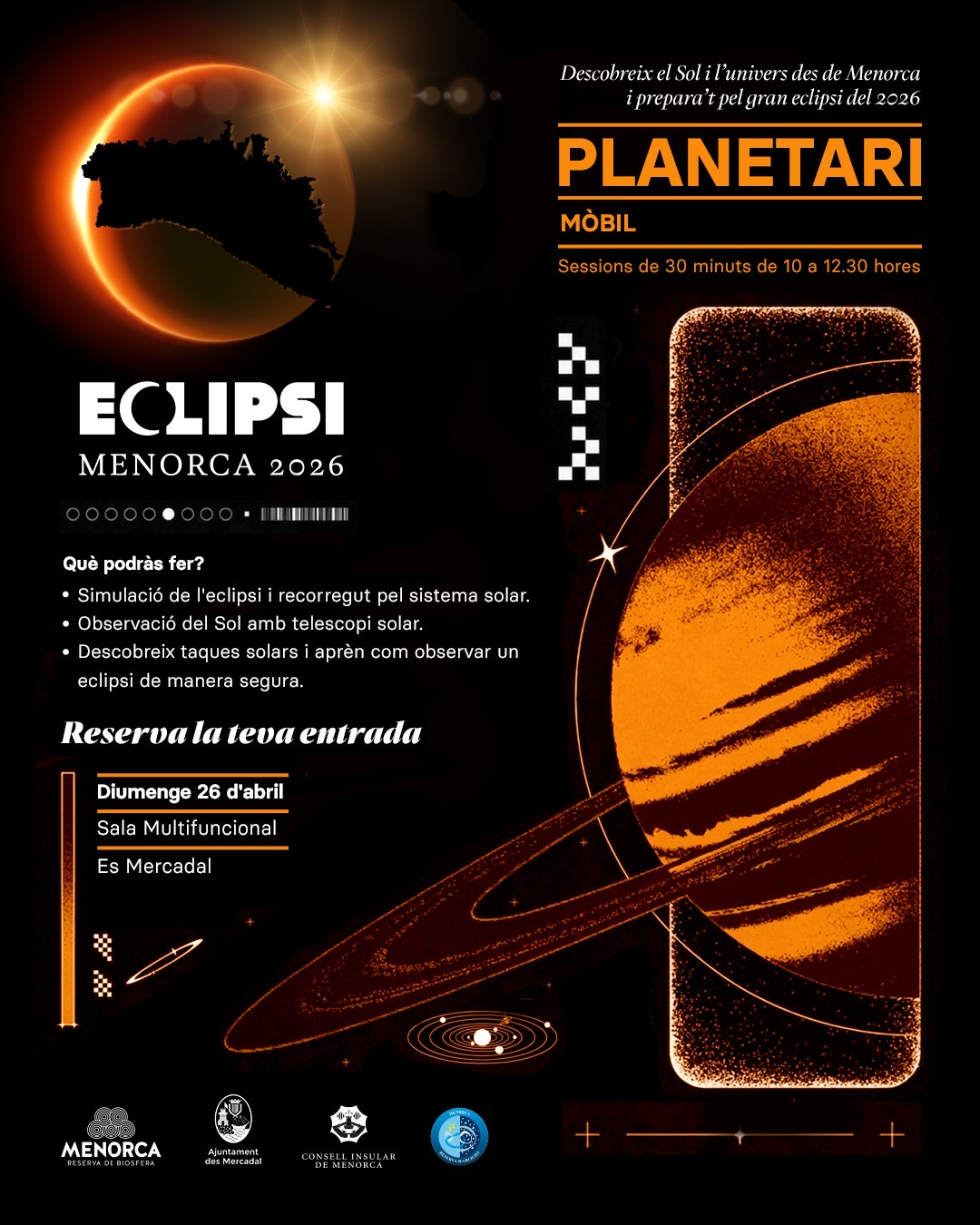Imagen principal de ECLIPSI MENORCA 2026 - Planetari Mòbil en Nooksense